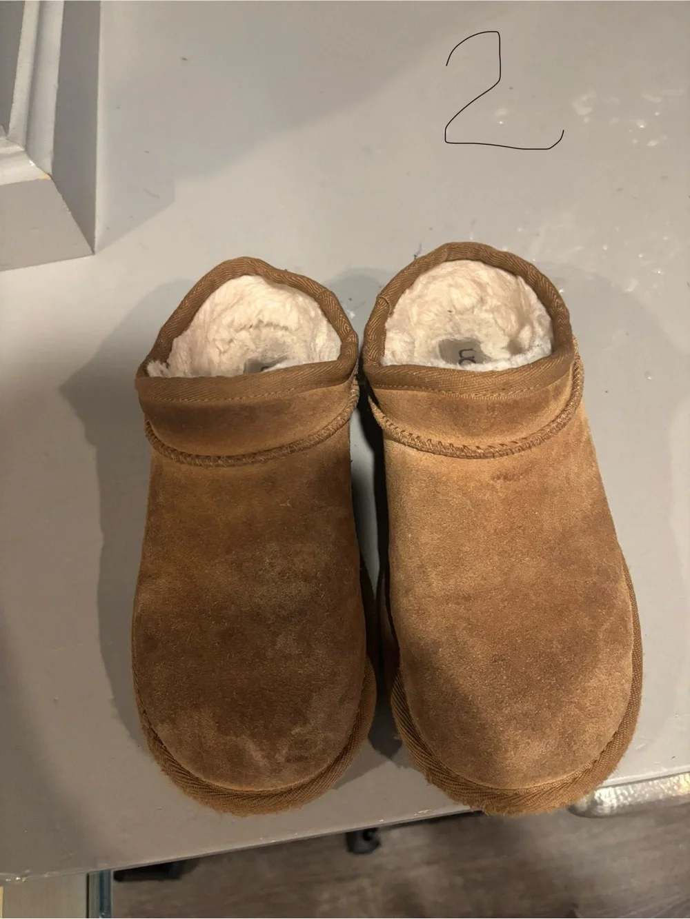 UGG Kids Chestnut Suede Slip-On Slippers